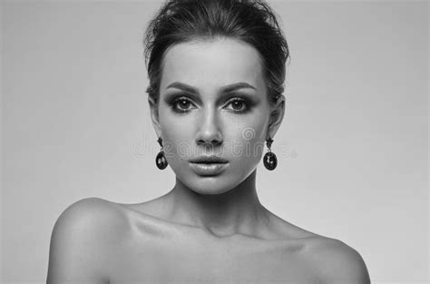 Portrait Of Beautiful Glamorous Sensual Brunette Model Stock Image