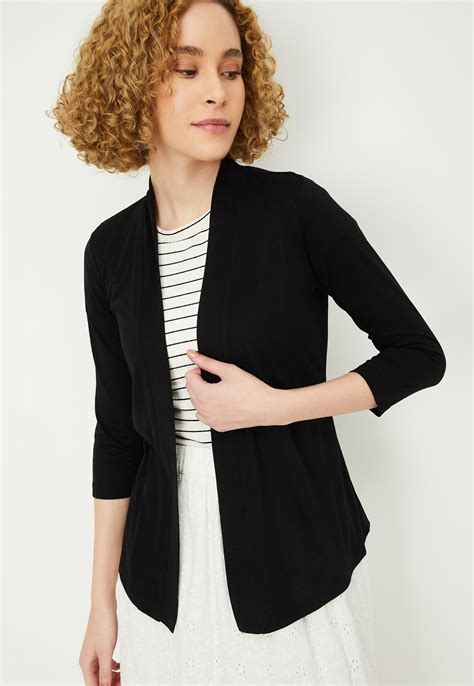 Buy Women Solid Open Front Shrug Online At Just Rs