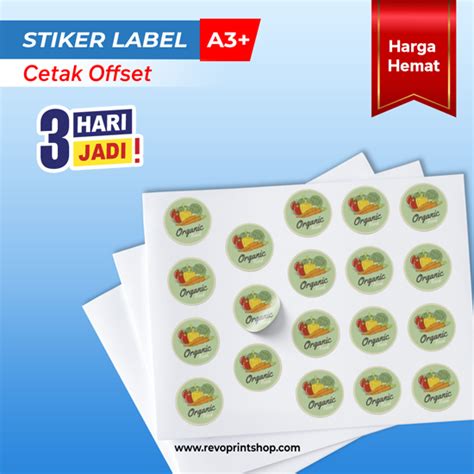 Stiker Label A3 Cetak Offset Revo Print Online