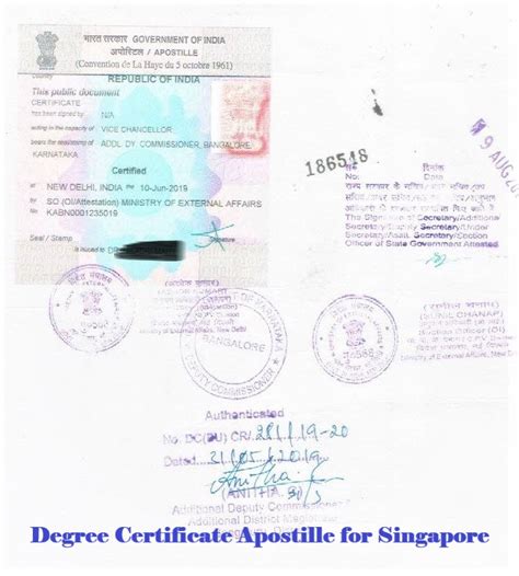 Degree Certificate Apostille Singapore MEA Apostille Attestation