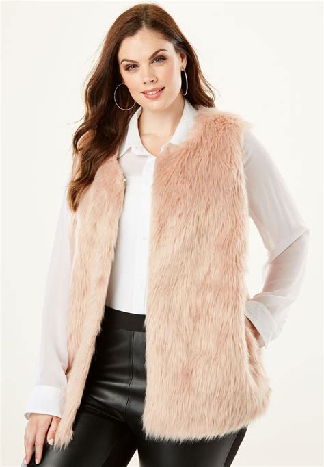 Faux Fur Vest Vest Coat Plus Size Coats Plus Clothing