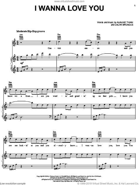 I Wanna Love You Sheet Music For Voice Piano Or Guitar Pdf
