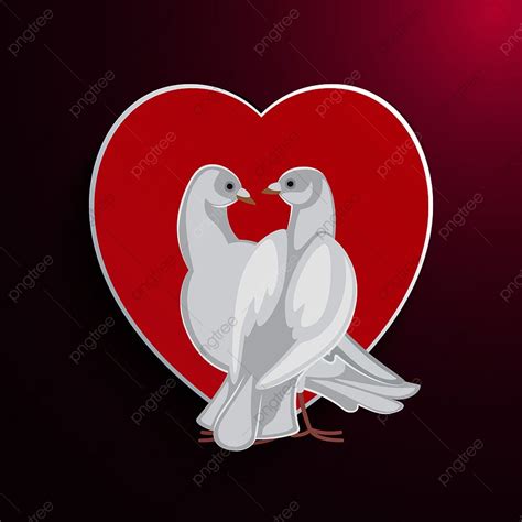 Helping Each Other Vector Hd Images White Pigeons Couple In Love Looks