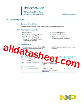 Byv G Datasheet Pdf Nxp Semiconductors