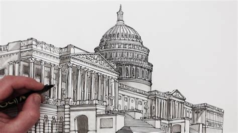 Learn How To Draw The Us Capitol In This Narrated Youtube Art Tutorial