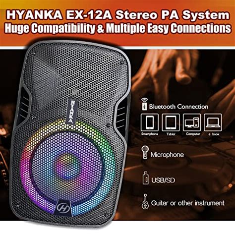 H YANKA 12 1000W Dual Active Passive Portable Pa System Bluetooth