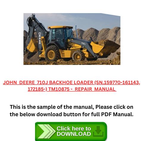 JOHN DEERE 710J BACKHOE LOADER SN 159770 161143 172185 TM10875