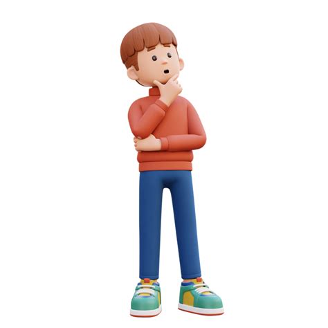 3d Masculino Personaje Pensando 24387909 Png