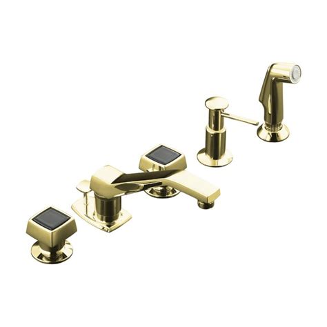 Kohler Alterna Vibrant Polished Brass 2 Handle Bathroom Faucet Drain