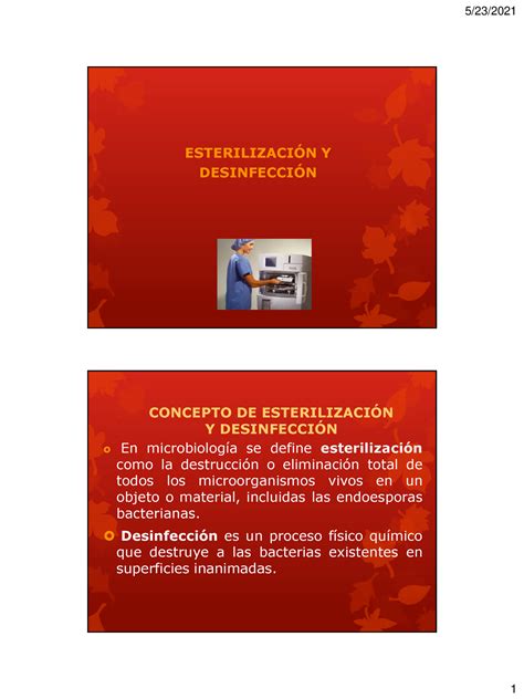 Esterilizaci N Esterilizacin Y Desinfeccin Concepto De Esterilizaci