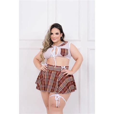 Fantasia Sensual Colegial Plus Size Shopee Brasil