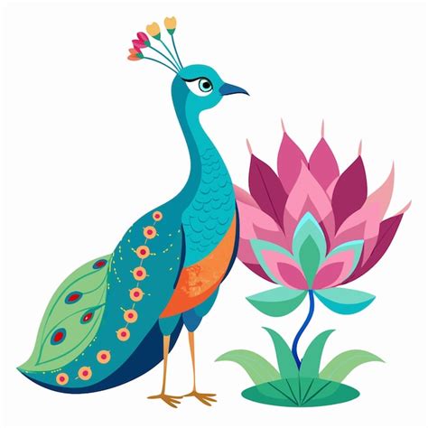 Peacock Illustration Vector Premium Ai Generated Vector