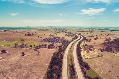 Hume Highway Passing Through Agricultural Land Stock Image Image Of