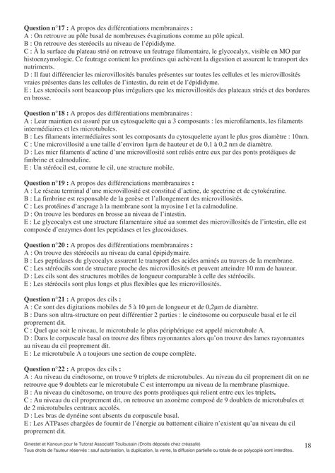 Histologie Qcm Histologie Livre Pdf