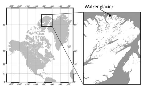 Location Map Of Ellesmere Island And Walker Glacier In The Canadian