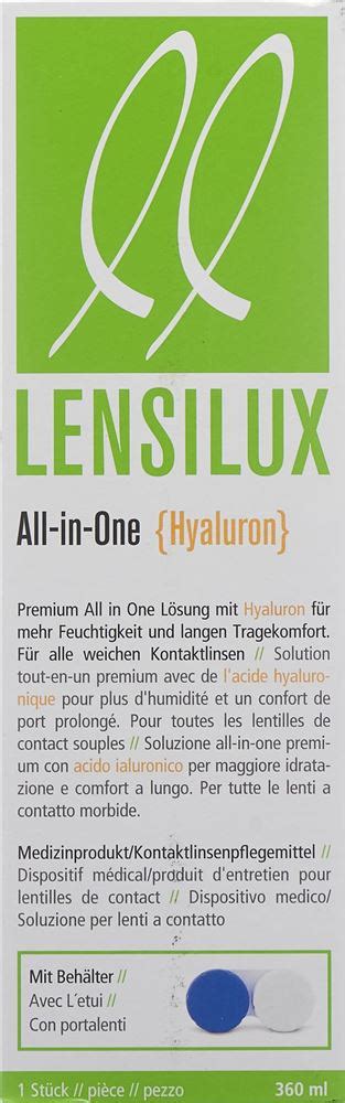 LENSILUX All in One Hyaluron Kombilösung Lös Behälter Fl 360 ml