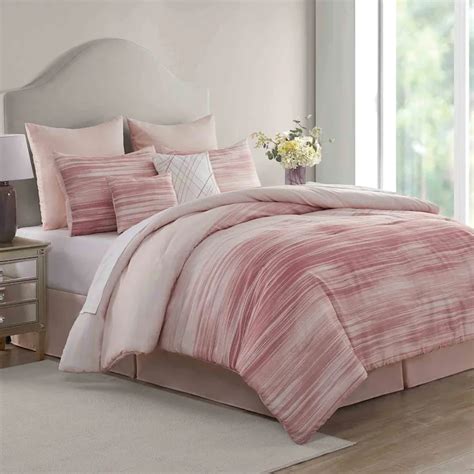 8 Piece Blush Pink Kiedis Comforter Set Full In 2022 Pink Comforter