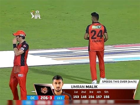 Dc Vs Srh Umran Malik Clocks 157 Kmph Breaks Own Record To Bowl