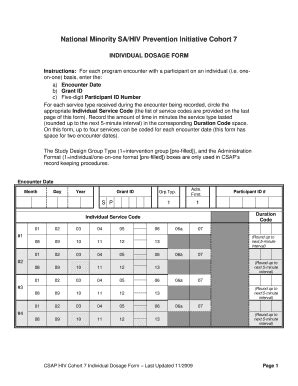 Fillable Online Adult Individual Dosage Record Form Fax Email Print