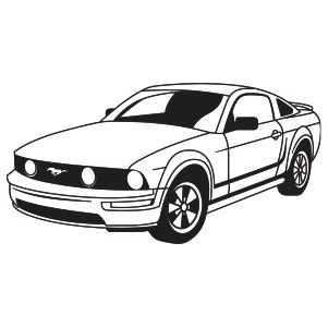 Ford Mustang Outline SVG