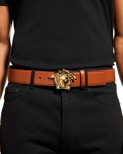 Versace Mens Medusa Leather Belt Neiman Marcus