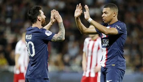 Foto Mbappe Dan Messi Tampil Kompak PSG Pesta Gol Ke Gawang Ajaccio