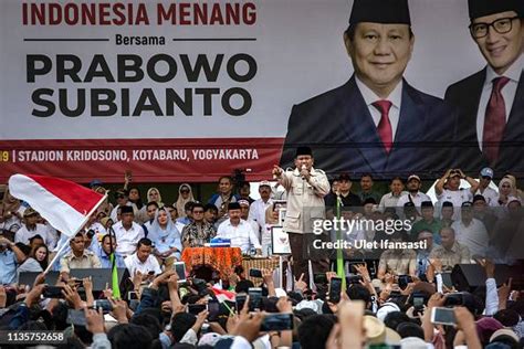 Indonesian Presidential Candidate Prabowo Subianto Addresses To His