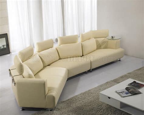 Top 15 Of Cream Sectional Leather Sofas