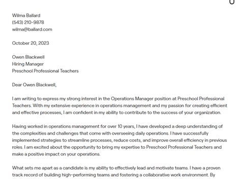 22 Operations Manager Cover Letter Examples With In Depth Guidance