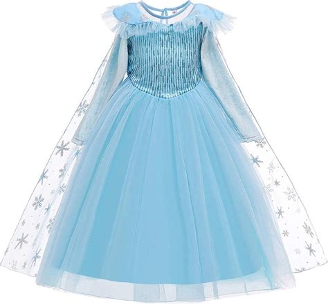 Disfraz de Princesa Elsa Frozen Niñas con Capa Reino de Hielo Vestido