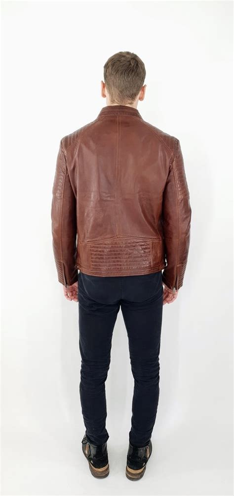 Bruin Heren Echt Leren Jas Leather City