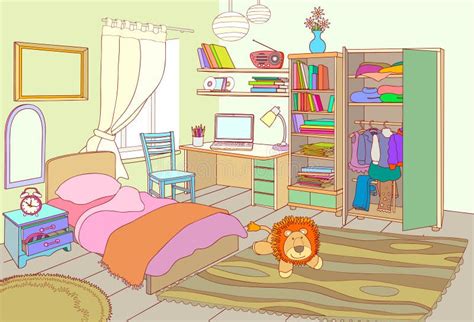 Kids Room Clipart : Interior Of The Kids Room In The Home With A Carpet ...