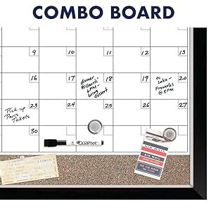 Amazon Quartet Whiteboard Calendar Corkboard Magnetic White