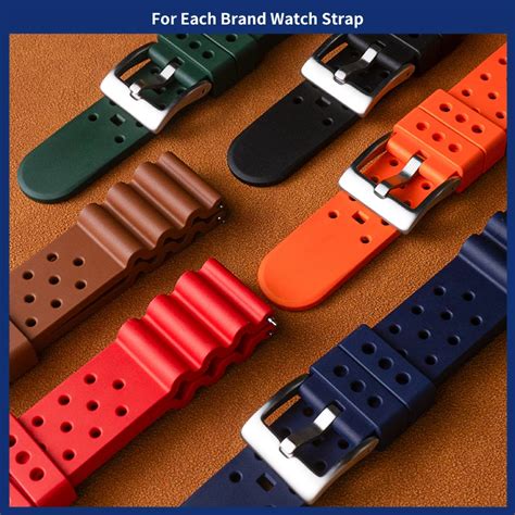 Fluorine Rubber Strap Mm Mm Fit For Rolex Oyster Seiko Watch Straps