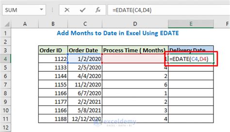 Excel Add Months To Date 4 Easiest Examples Exceldemy