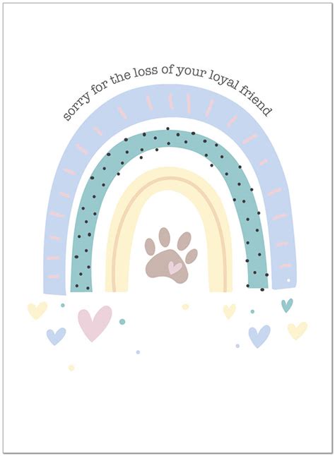 Rainbow Bridge Pet Sympathy Card Bulk Pet Sympathy Cards Posty Card