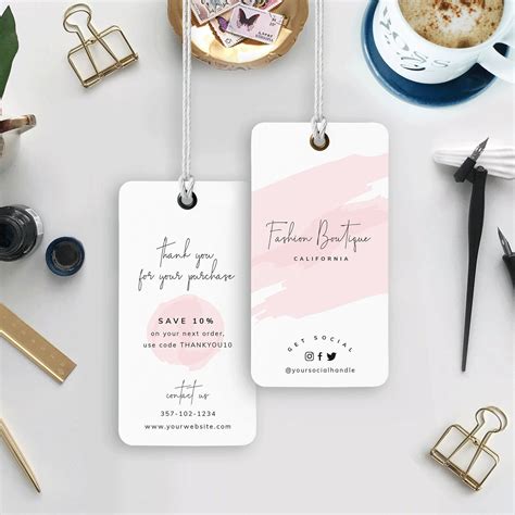 Tag Design Label Design Loyalty Card Template Custom Hang Tags Diy