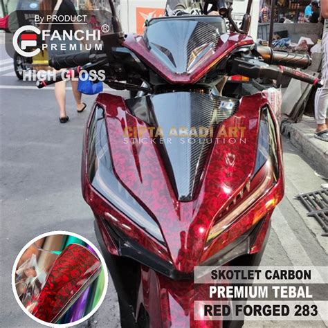 Jual Stiker Skotlet Carbon Forget Red Premium Sticker Motor Karbon