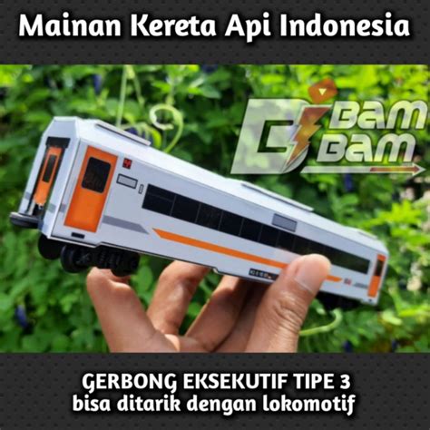 Jual Kereta Api Mainan GERBONG Indonesia EKSEKUTIF STAINLESS STEEL