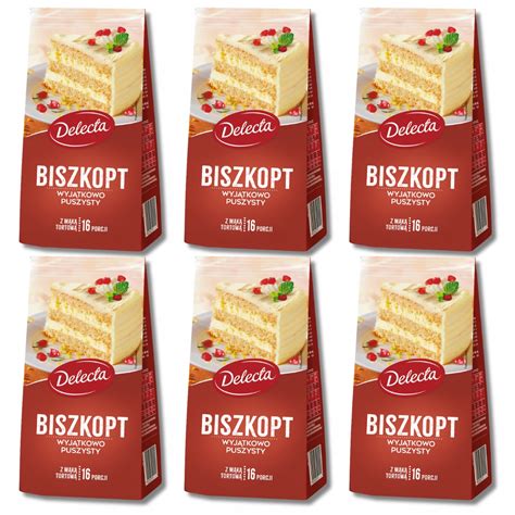 DELECTA Biszkopt Ciasto W Proszku Gotowa Mieszanka X 6szt 15020954334