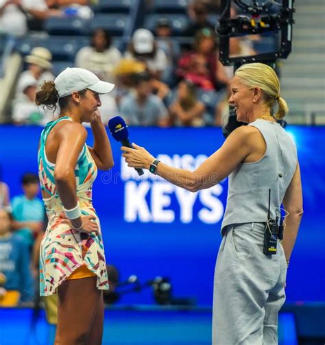 Madison Keys During On Court Interview After Round Of 16 Match Against