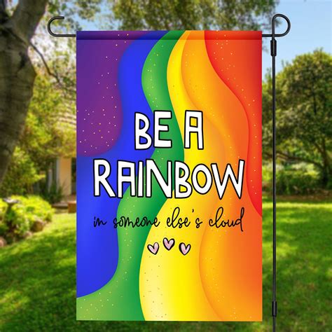 Be A Rainbow Garden Flag Lgbt Pride Month Flag T Bisexual Etsy