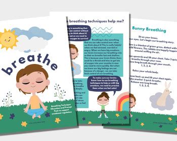 Breathing Technique Cards Posters And Educational Sheet Mindfulness