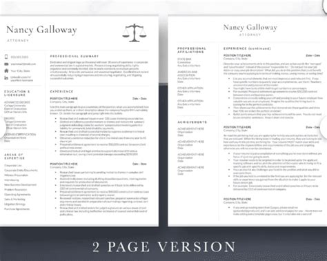 Legal Resume Template For Word And Pages Lawyer And Attorney Resume Templates