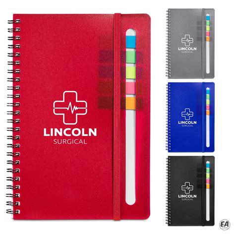 Customized Semester Spiral Notebook With Sticky Flags Promotional