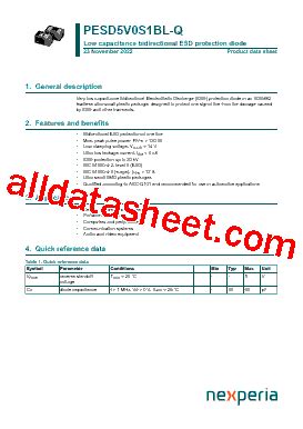 Pesd V S Bl Q Datasheet Pdf Nexperia B V All Rights Reserved