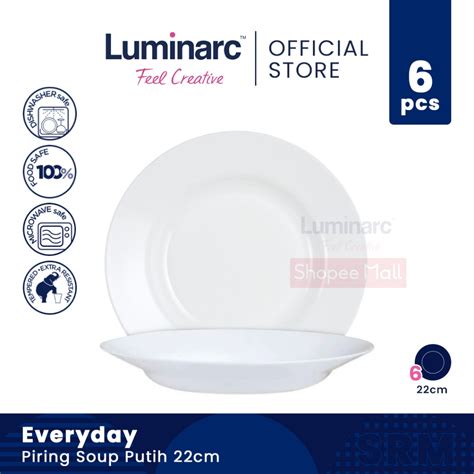 Jual Luminarc Piring Soup Deep Plate Everyday Putih Cm Pcs