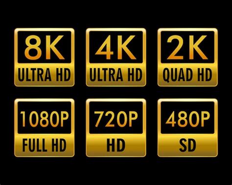 Premium Vector 8k Ultra Hd Icon 4k Ultra Hd 2k Quad Hd Logo 480p Sd