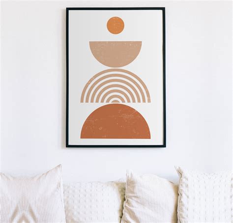 Boho Geometric Printable Retro Boho Wall Print Abstract Boho Etsy Uk