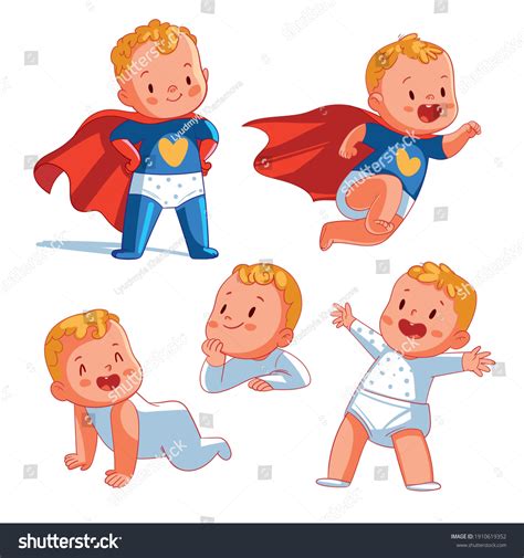 Baby Superhero Funny Cartoon Character Vector Stock Vector (Royalty Free) 1910619352 | Shutterstock